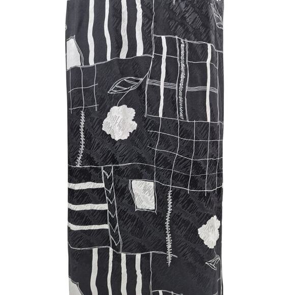 VTG DONCASTER 100% Silk Skirt/Blouse Set Black & White Sz 16 NWOT - Picture 5 of 9